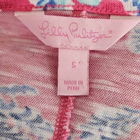 Lilly Pulitzer Vibrant Pink 3/4 Sleeve Cotton Tee - Picture 5 of 6